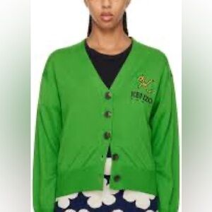 Kenzo Vibrant Green Cardigan Sweater